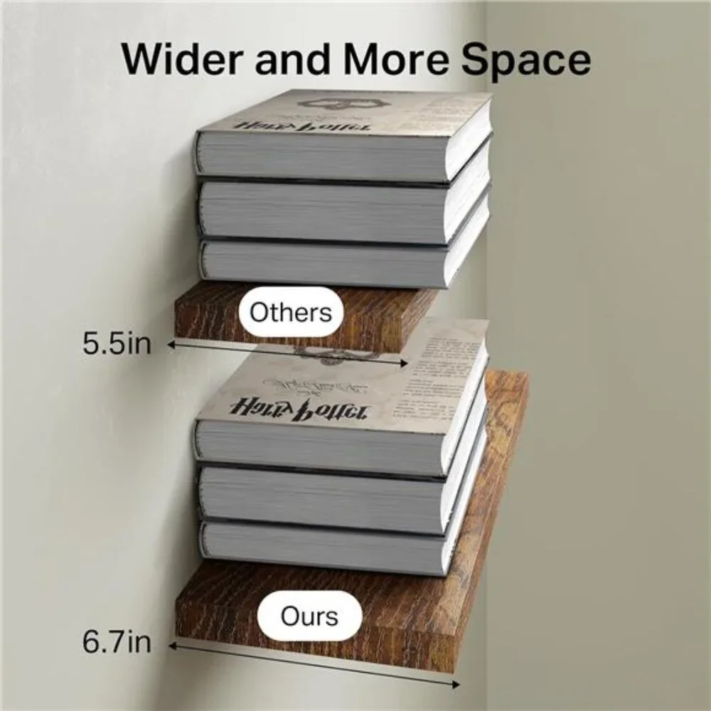 Floating Shelves, 22.5 inches Rustic Wood Wall Shelves for Living Room Bedroom